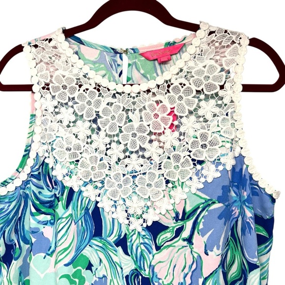 Lilly Pulitzer NWT Nala Soft Shift Dress Party Thyme Blue Floral Women’s 10 - Picture 6 of 12